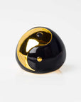 Balance Dome Cocktail Ring with Enamel and Black Onyx