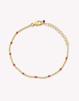 Dash & Dot Enamel Chain Bracelet (Red)