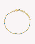 Dash & Dot Enamel Chain Bracelet (Turquoise)