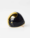 Balance Dome Cocktail Ring with Enamel and Black Onyx