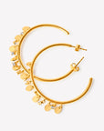 Samba Topaz Gold Sequin Hoop Earring