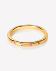Pink Sapphire Stone Stacking Band Ring