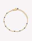 Dash & Dot Enamel Chain Bracelet (Black)