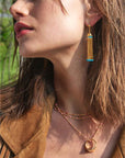 Dot Turquoise Enamel Tassel Earrings