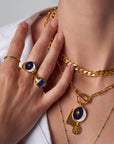 Bezel-Set Lapis Lazuli Signet Ring