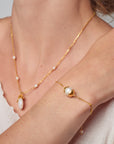 Baby Bead Cap-Set Pearl Bracelet