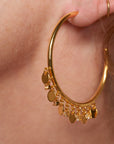 Samba Topaz Gold Sequin Hoop Earring