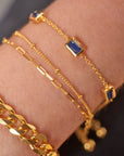 Bezel-Set Sapphire Chain Bracelet