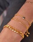 Bezel-Set Sapphire Chain Bracelet